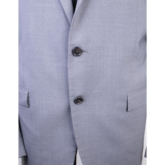 Ralph Lauren Solid Gray Suit Jacket Sport Coat Blazer Two Button Sz 46L Wool EUC - Picture 3 of 13